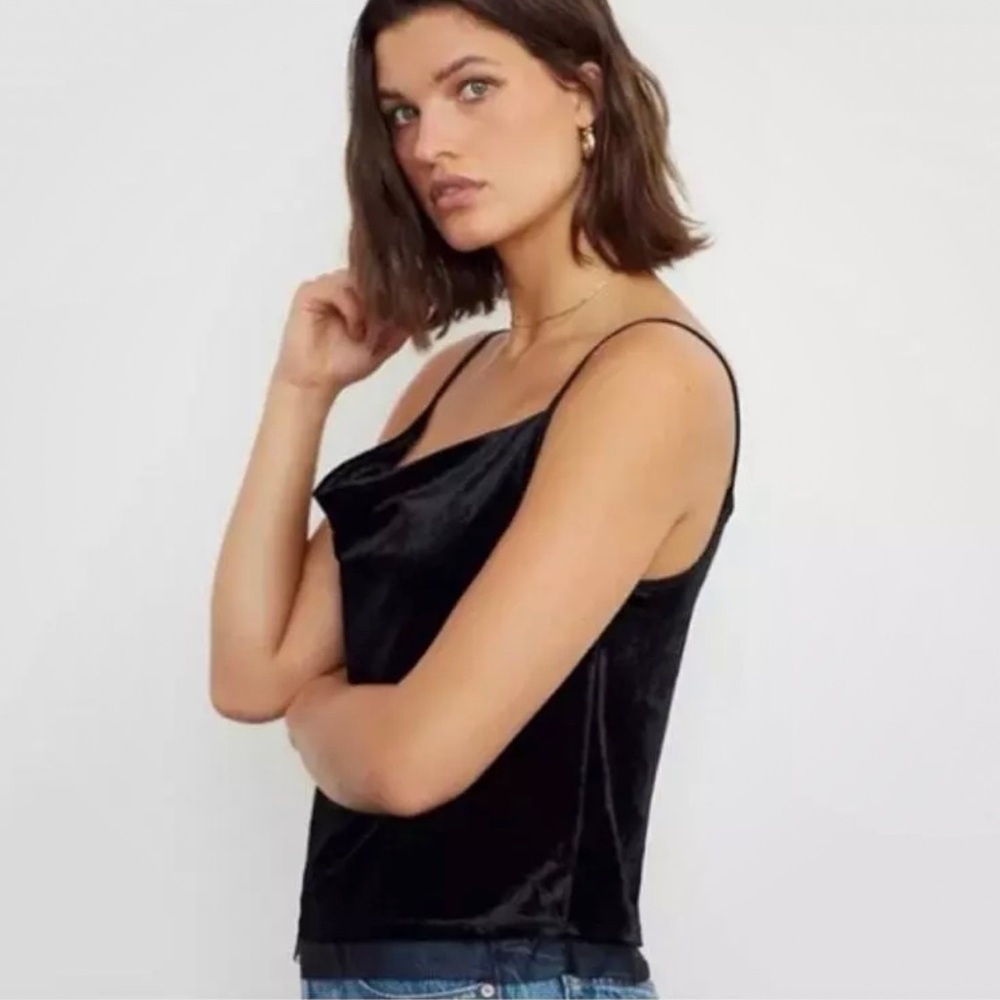 Anthropologie Maeve XS Halsey Black Velvet Cami Tank Top ~ Party New Year’s